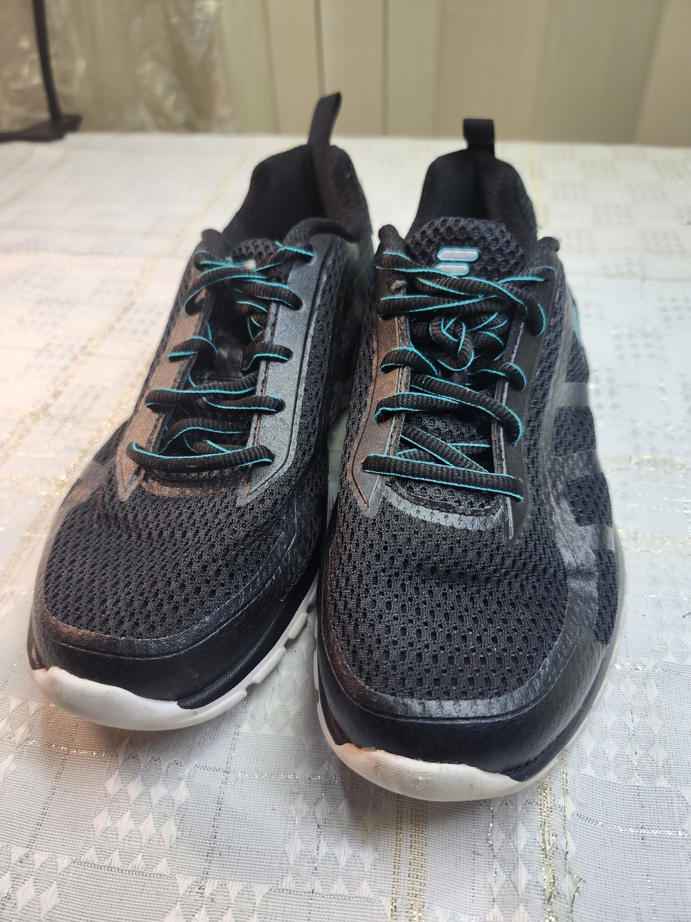 FIA envelop All TERRAIN Black Athletic Sneakers with Teal Accents